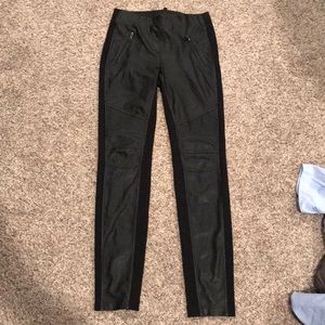 BCBG faux leather moto leggings